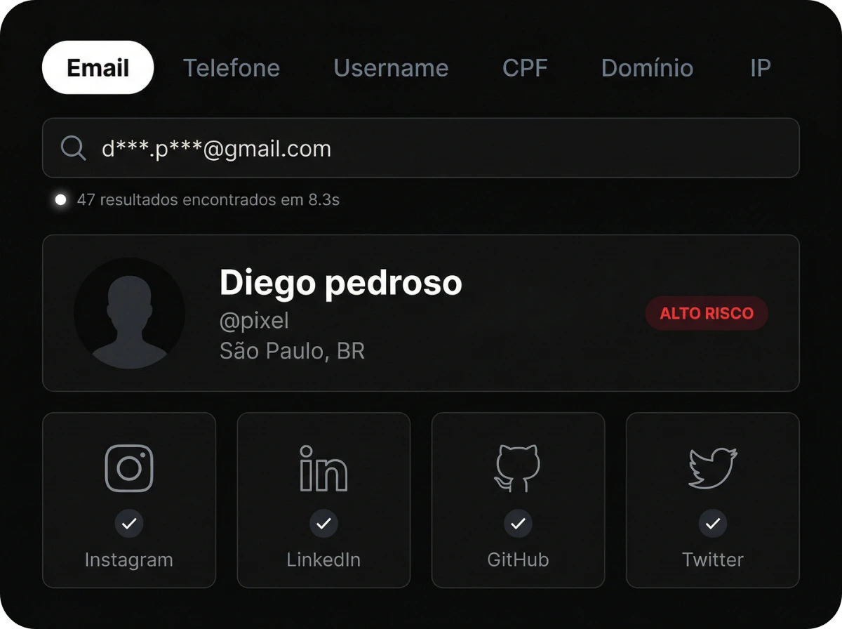 Dashboard Espectro OSINT